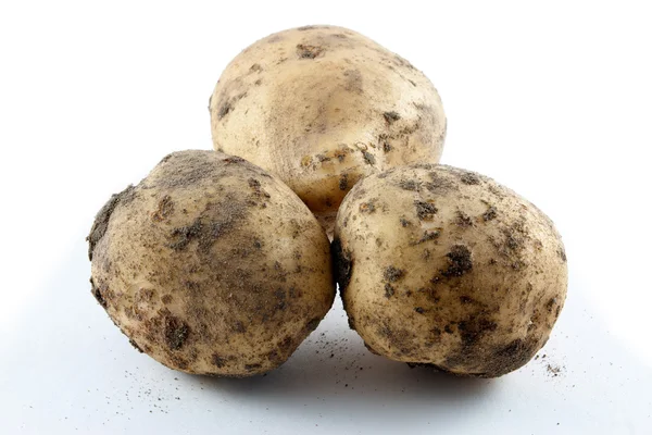 Dirty new potatoes — Stock Photo, Image