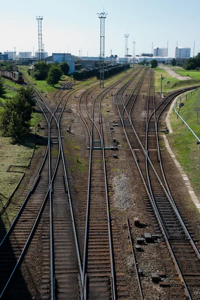 Railway track to the port — Stock Photo, Image