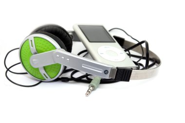 Headphones and mp3 player clipart