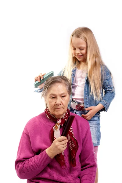 Внучка и бабушка — стоковое фото