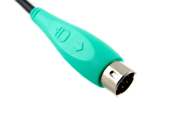 Green Computer Mouse Connector Cable — Stock Photo, Image