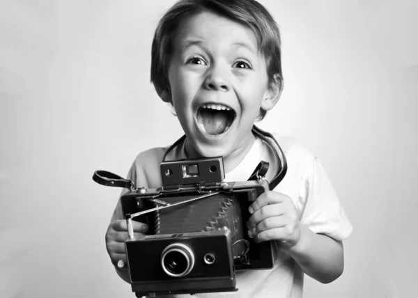 Insant camera jongen — Stockfoto