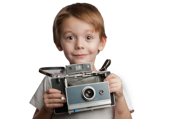Insant camera jongen — Stockfoto