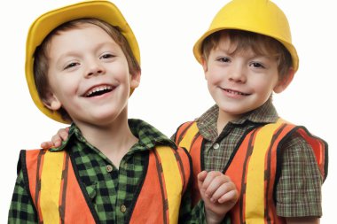 Little construction workers clipart