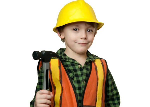 Pequeño trabajador de la construcción — Foto de Stock