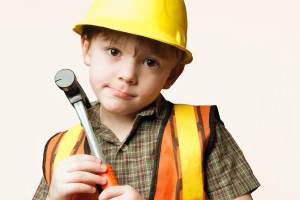 Pequeno trabalhador da construção — Fotografia de Stock