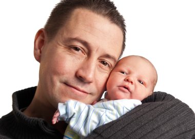 Newborn and father clipart