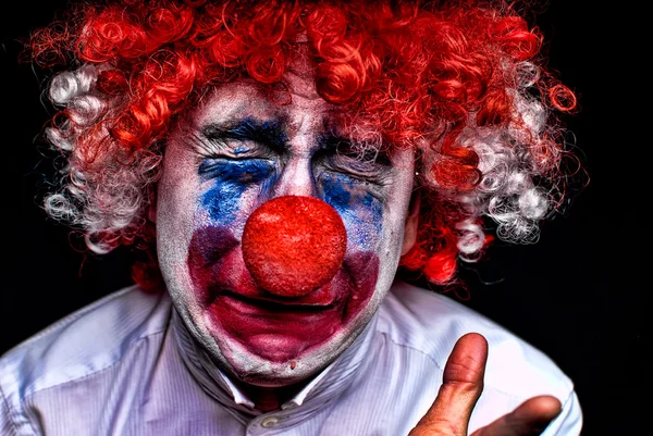 Trauriger Clown weint Stockbild