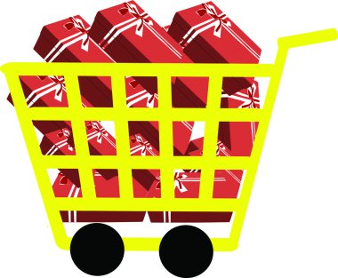 Carrello doni clipart