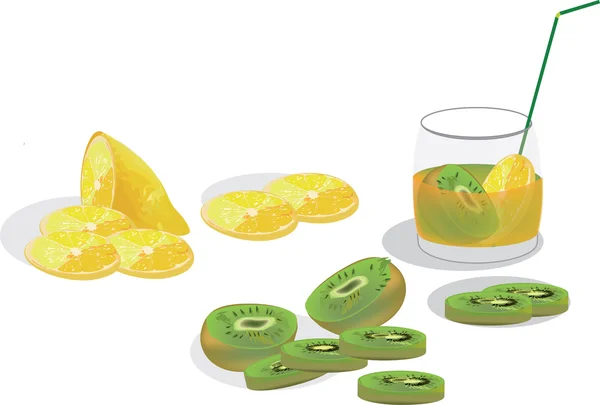Succo frutta quivi limone — Vetor de Stock