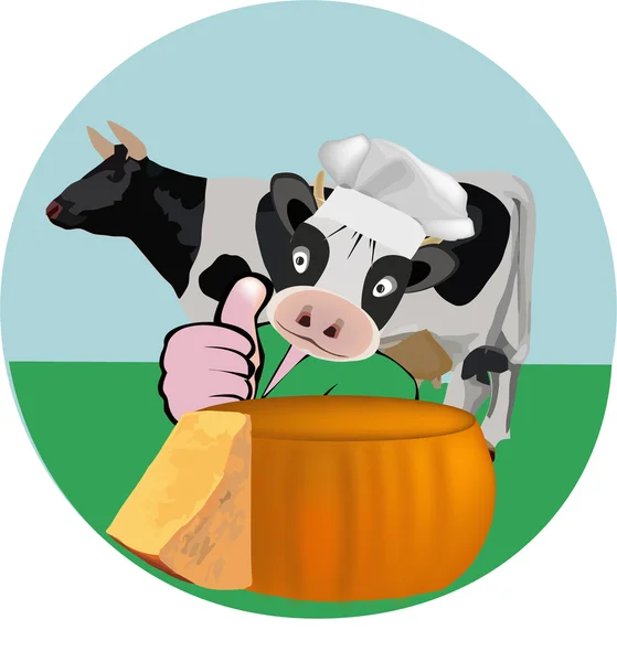 Zdjęcie krowy z serem — Wektor stockowy