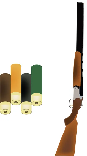 Armas de fuego con cartuchos — Vector de stock
