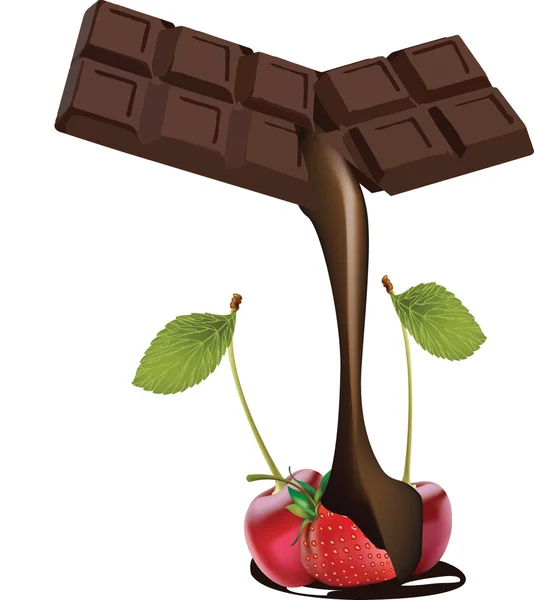Frutta al cioccolato — Vettoriale Stock