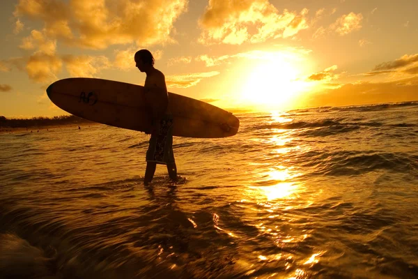 Surfer silhouet — Stockfoto