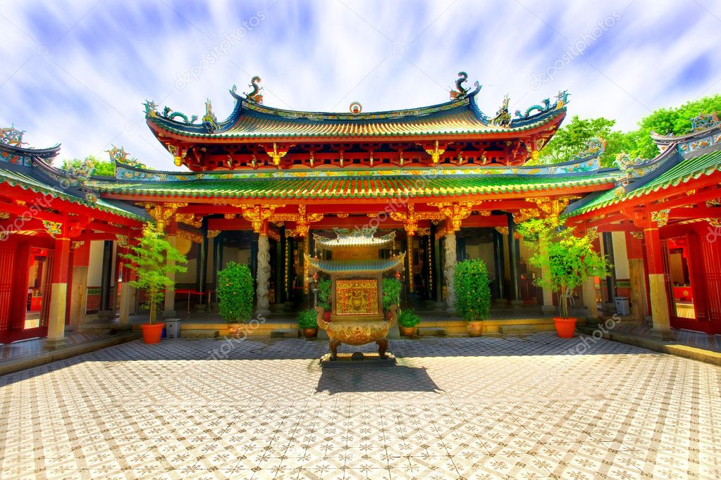 Chinese temple courtyard