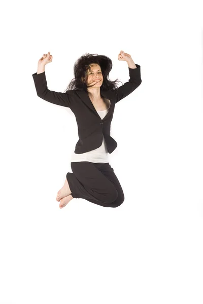 Mujer de negocios saltando — Foto de Stock