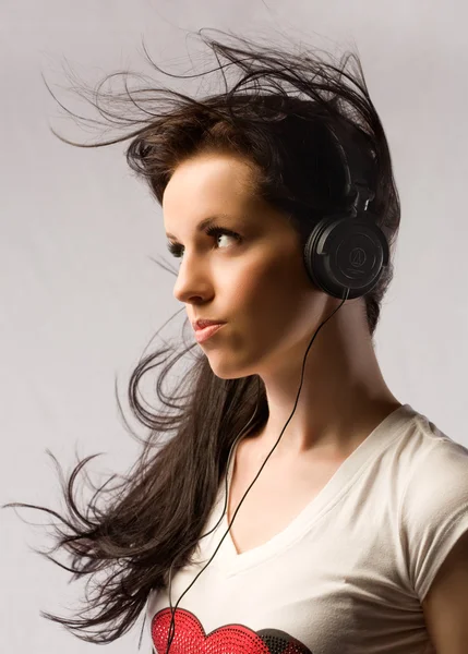 Music to headphone — Stockfoto