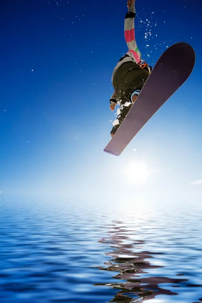 Airborn snowboarder — Stock Photo, Image