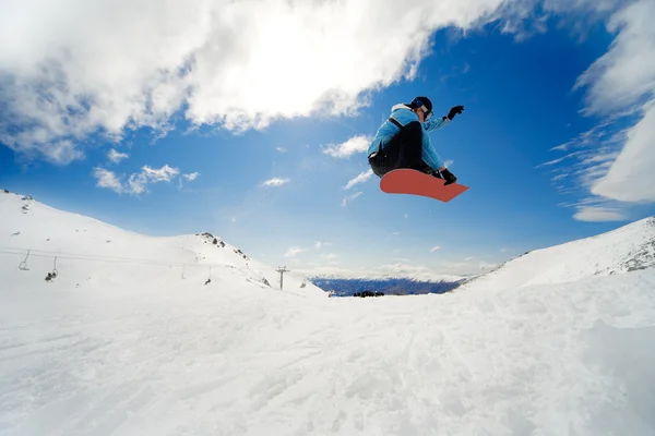 Acção de snowboard — Fotografia de Stock