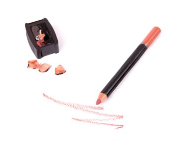 Color make up liner with sharpener isolated on the white background clipart