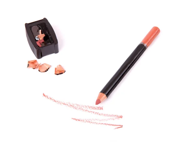 Farbe Make-up Liner mit Spitzer isoliert auf dem weißen Hintergrund — Stockfoto