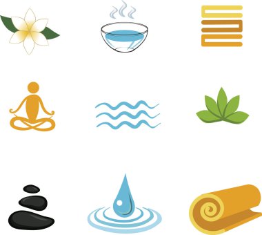 Collection of Zen icons - vector illustration clipart