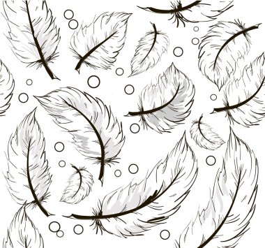 Seamless background with feathers clipart