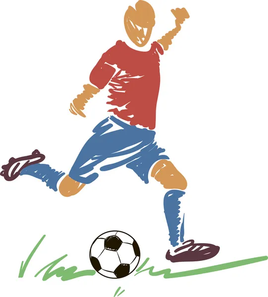 soccer player doing kick ball 12597209 Vector Art at Vecteezy