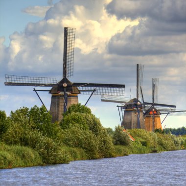 Windmills in Kinderdijk, Holland clipart