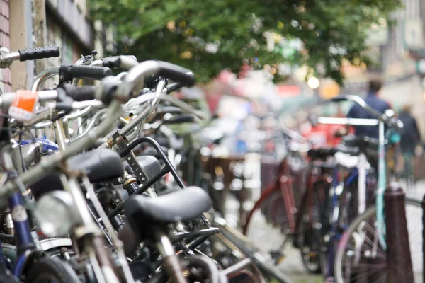 Fietsen in amsterdam — Stockfoto