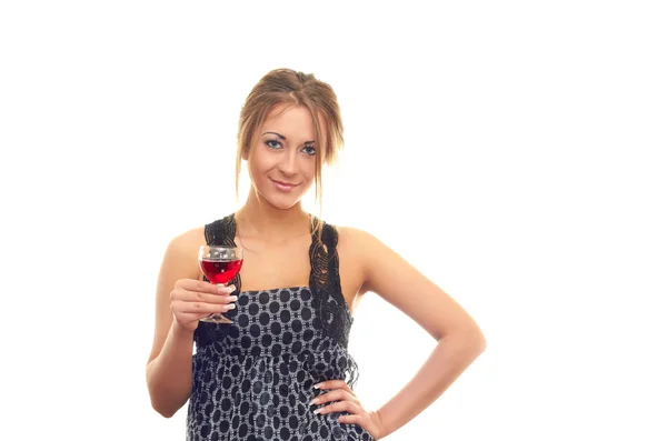 Girl with a glass — Stock Photo, Image