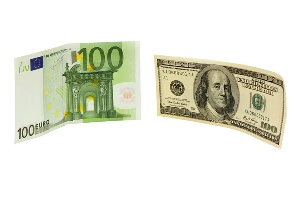 stock image 100 dollars 100 euro