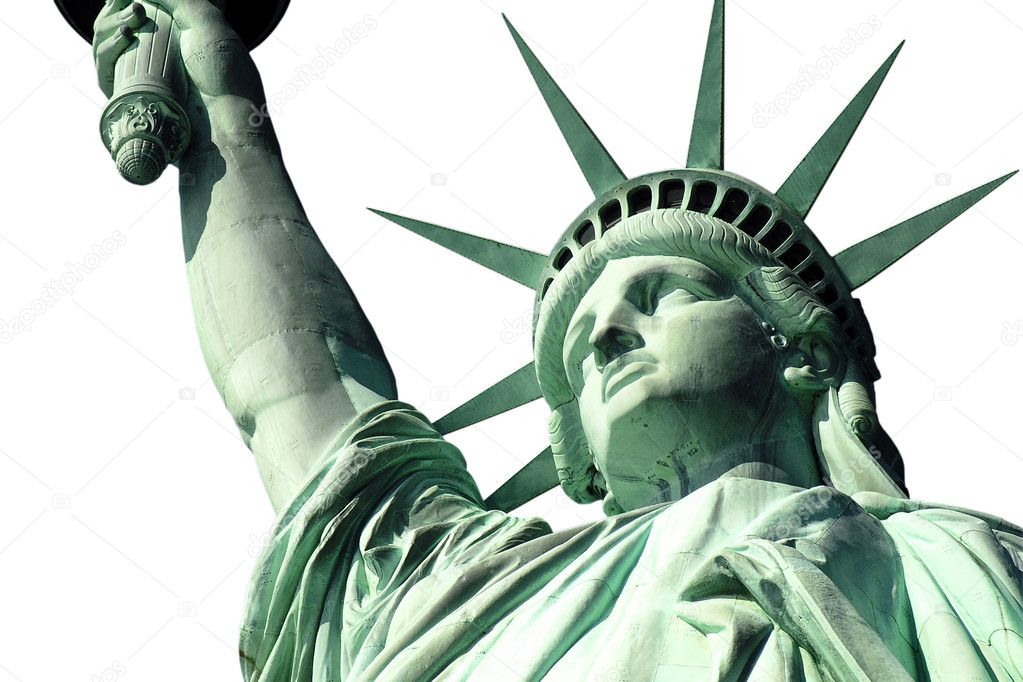 Statue of Liberty Isoalted on White