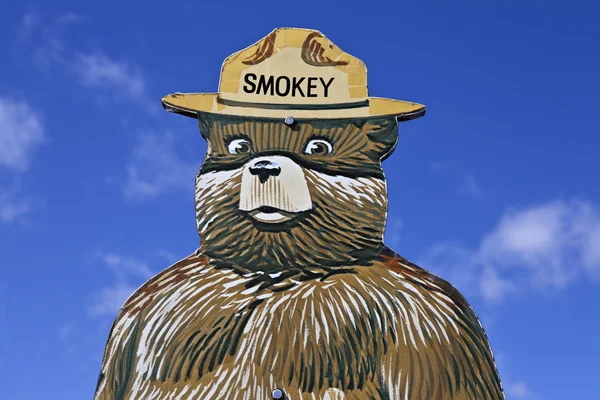Смокі ведмідь пожежної профілактики знака — стокове фото