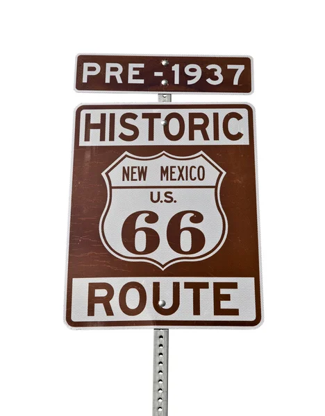 孤立的老路线 66 新墨西哥标志 — 图库照片