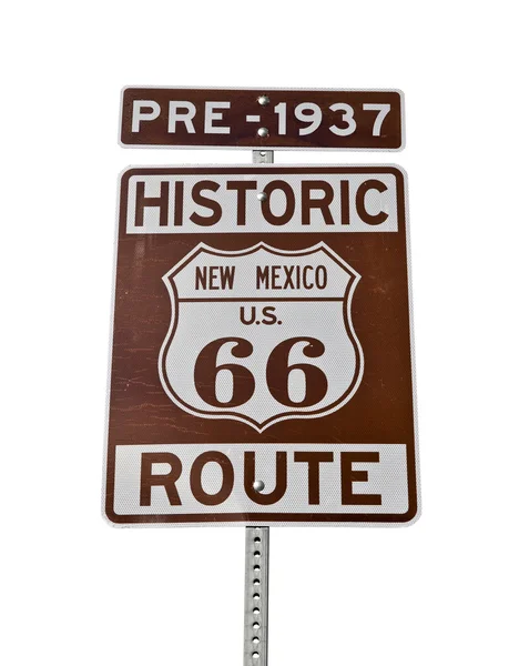 Antiguo Signo de Ruta 66 Nuevo México Aislado — Foto de Stock