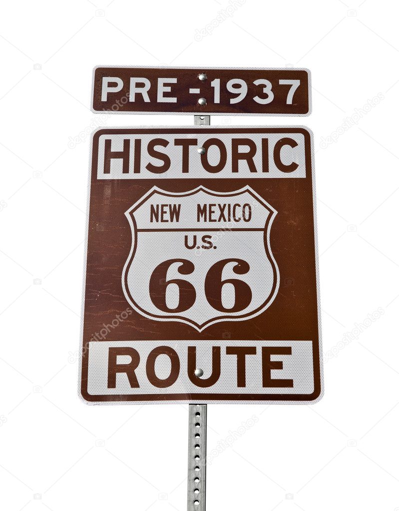Old Route 66 New Mexico Sign Isolated