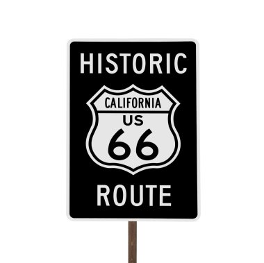 Historic Route 66 California Road Sign Isolated clipart