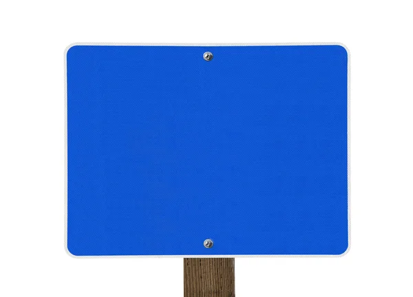 Pusty niebieski znak na białym tle — Zdjęcie stockowe