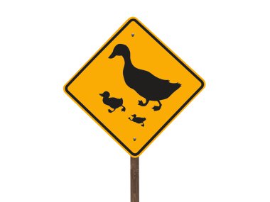 Duck Crossing Sign Isolated clipart