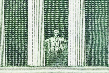 Lincoln Memorial Macro Back of US Five Dollar Bill clipart