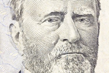 Ulysses S Grant Macro Close Up US Fifty Dollar Bill clipart