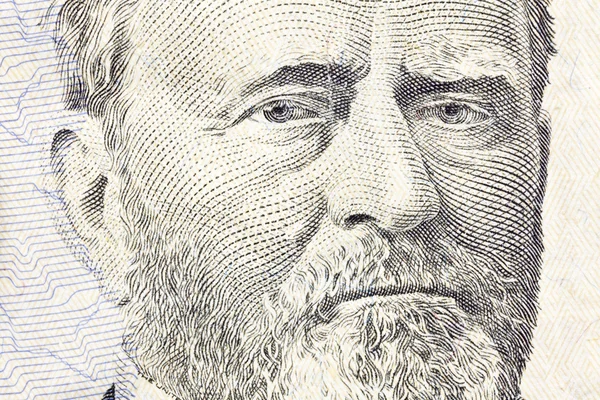 Ulysses s verin bize kadar yakın makro Elli dolarlık banknot — Stok fotoğraf
