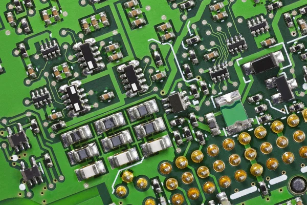 Macro close-up placa de circuito de alta tecnologia — Fotografia de Stock