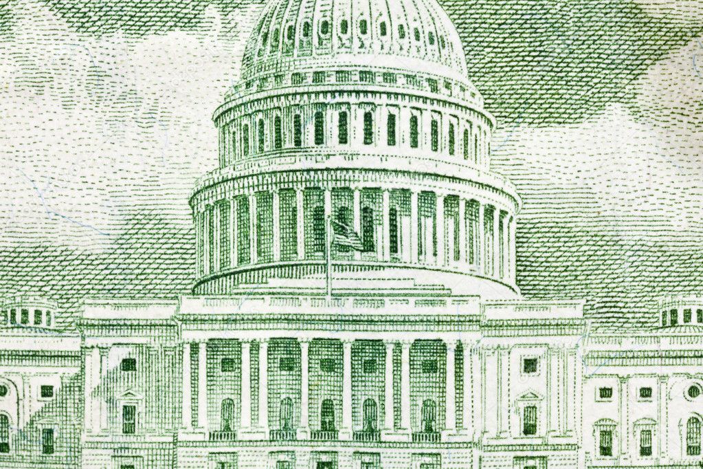 US Capitol Building Macro of the Back of the Fifty Dollar Bill