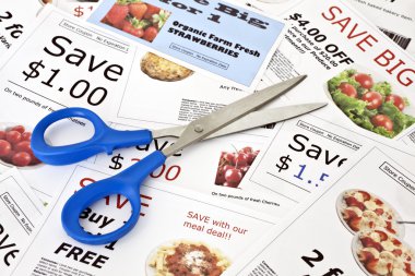 Fake coupons with Scissors clipart