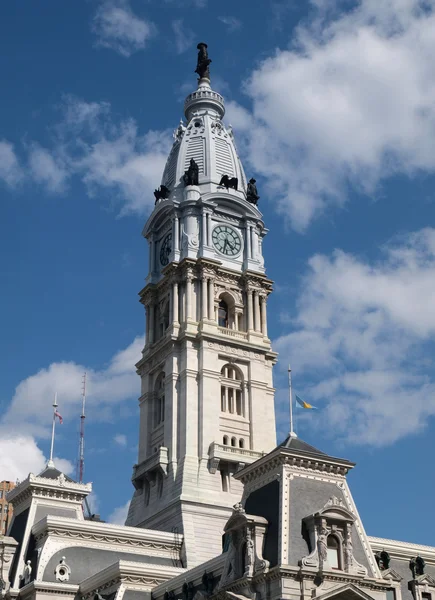 Philadelphia wieży zegarowej ratusza — Zdjęcie stockowe