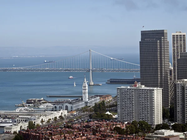 San Francisco and Bay Bridge — Stock Photo, Image
