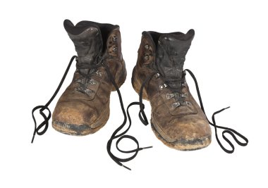 Muddy Hiking Boots clipart