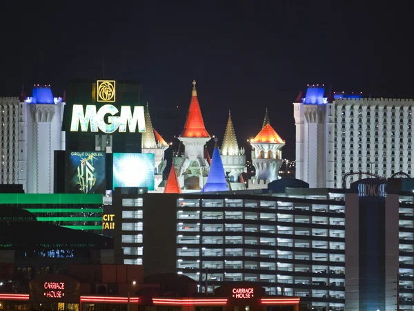 MGM og Excalibur Resorts i Las Vegas – stockfoto